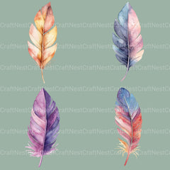 Feather Boho Clipart Bundle - CraftNest - Digital Crafting and Art