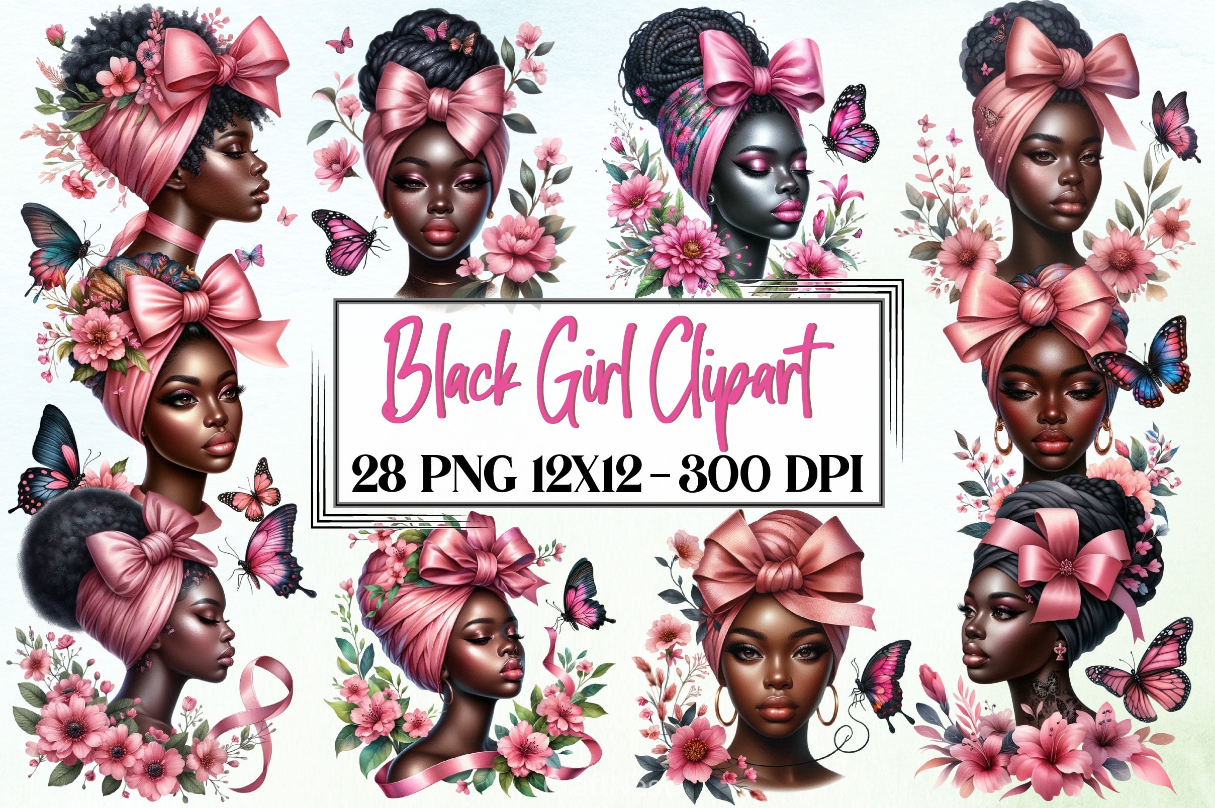 Black Girl Graphics Clipart Bundle - CraftNest - Digital Crafting and Art