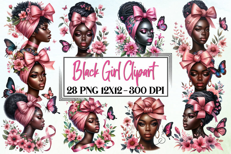 Black Girl Graphics Clipart Bundle - CraftNest - Digital Crafting and Art