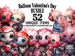 Valentine Robots Clipart - CraftNest