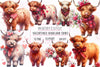 Valentines Highland Cows Clipart Bundle