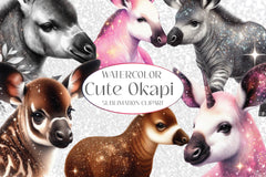 Glitter Okapi Clipart Bundle - CraftNest - Digital Crafting and Art