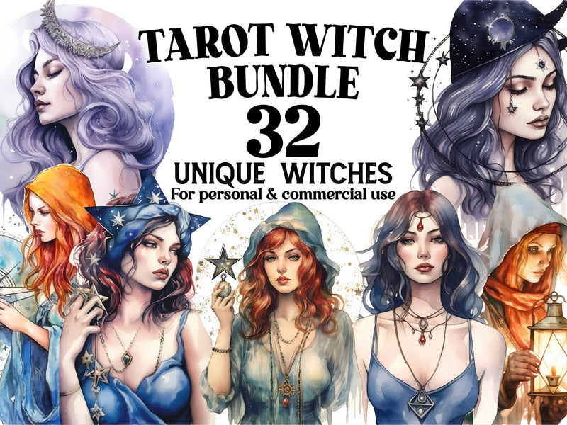 Tarot Witches Clipart - CraftNest