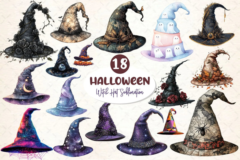 Halloween Witch Hat Clipart Bundle 2 - CraftNest - Digital Crafting and Art