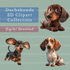Dachshunds Cartoon Clipart Bundle