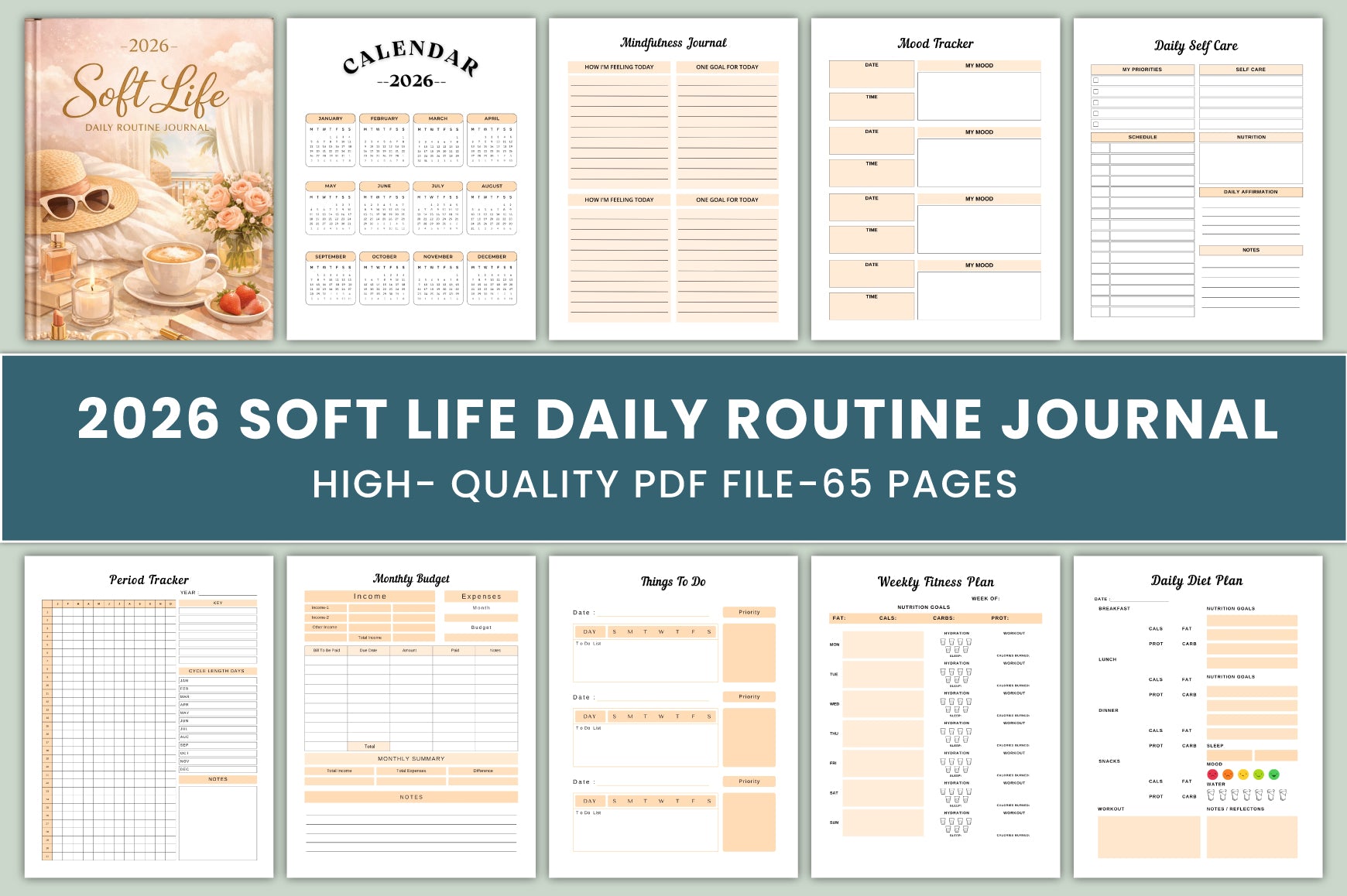Soft Life Daily Routine Journal
