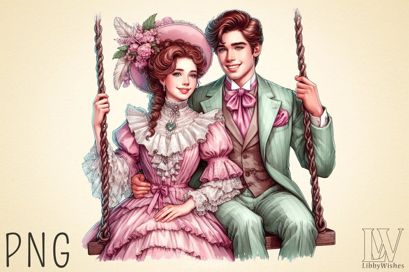 Valentine Romantic Couple Clipart Bundle 3 - CraftNest - Digital Crafting and Art