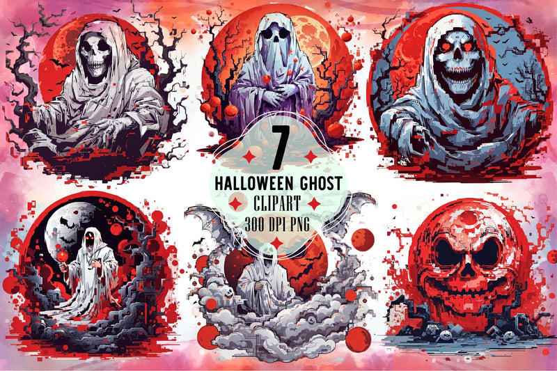 Halloween Ghost Clipart Bundle 2 - CraftNest - Digital Crafting and Art