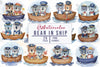 Cute Teddy Bear In Ship Clipart Bundle