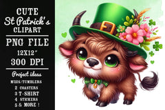 St Patrick'S Highland Cow Clipart Bundle - CraftNest - Digital Crafting and Art