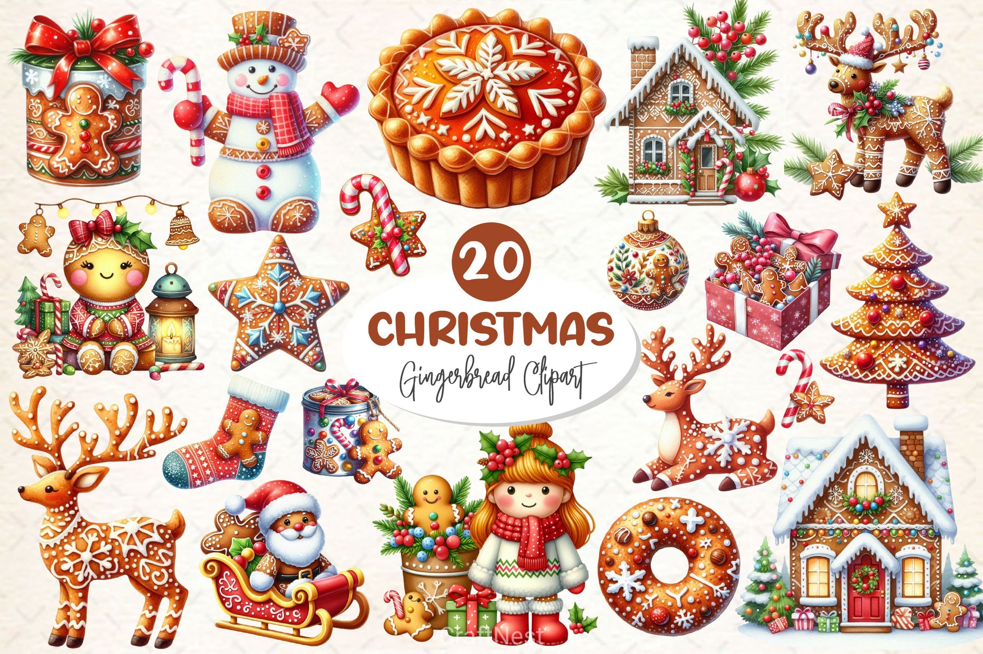 Christmas Gingerbread Clipart Bundle 7 - CraftNest - Digital Crafting and Art