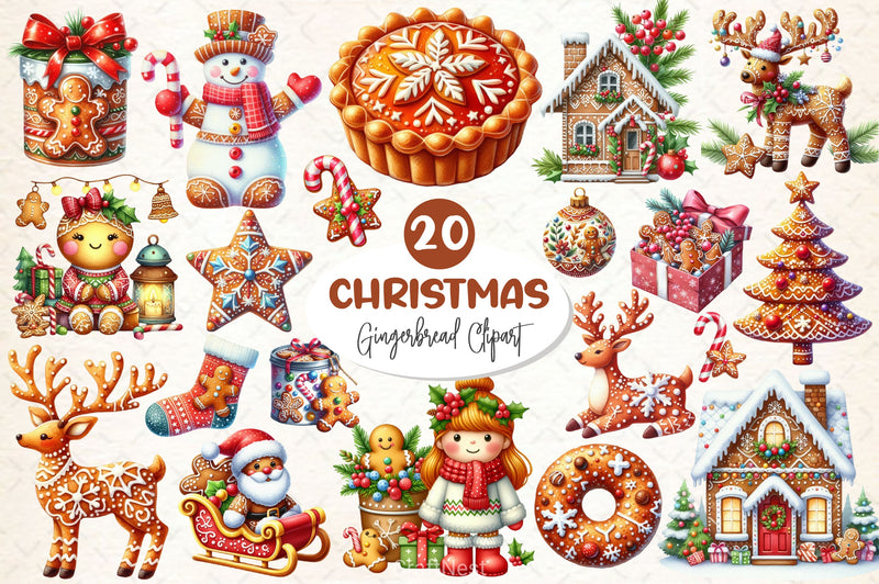 Christmas Gingerbread Clipart Bundle 7 - CraftNest - Digital Crafting and Art