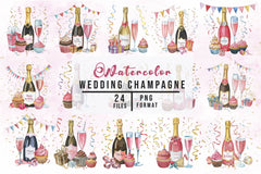 Wedding Champagne Glasses Clipart Bundle - CraftNest - Digital Crafting and Art