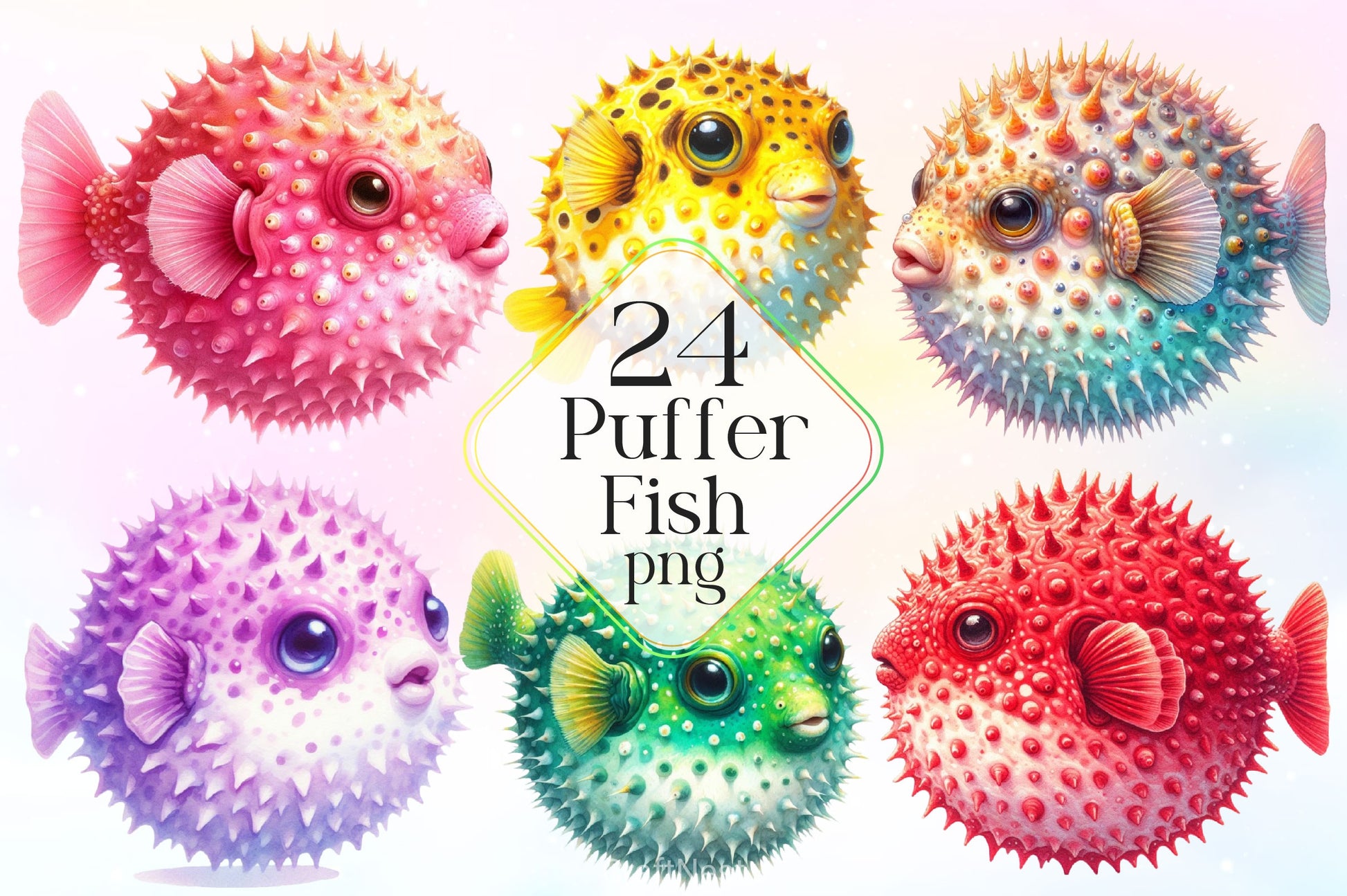 Puffer Fish Clipart Bundle 2 - CraftNest - Digital Crafting and Art