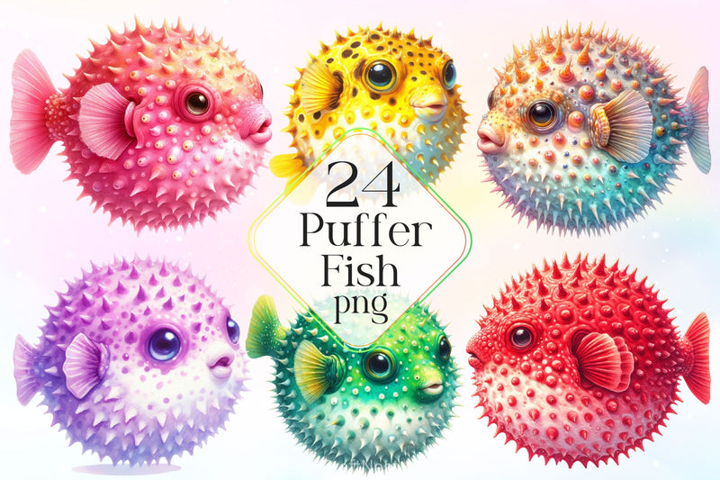 Puffer Fish Clipart Bundle 2 - CraftNest - Digital Crafting and Art