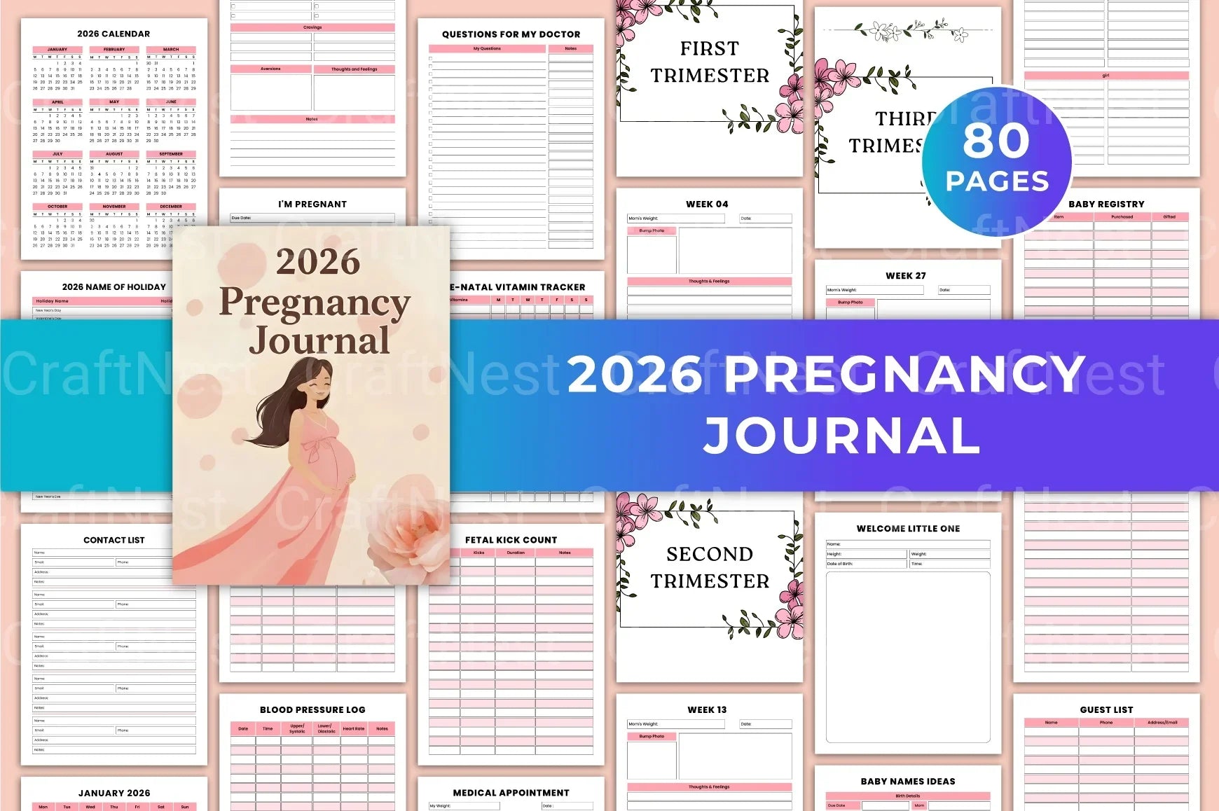 Pregnancy KDP Journal: Track Your Journey - CraftNest - Digital Crafting and Art