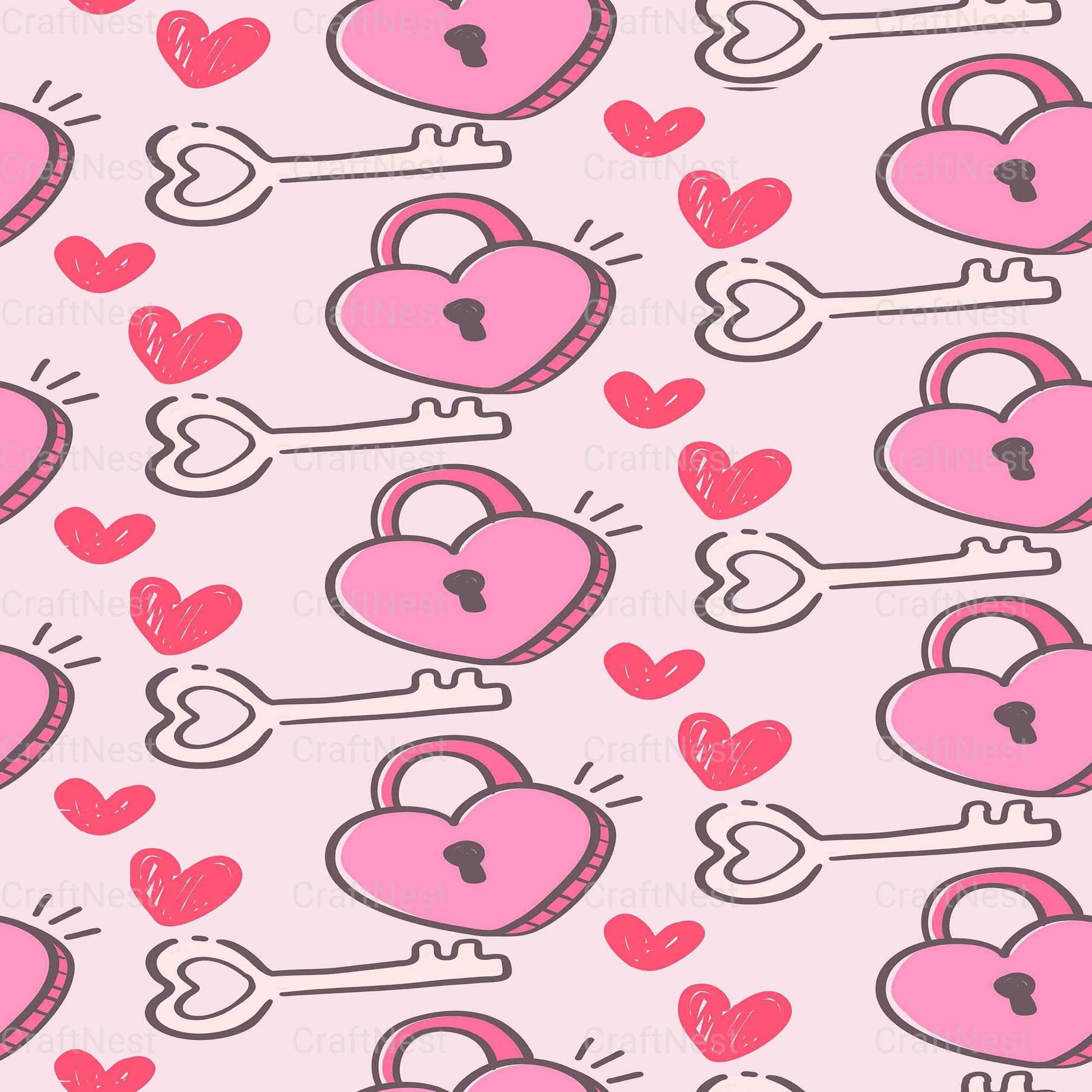 Valentines Day Seamless Digital Paper 1 - CraftNest - Digital Crafting and Art