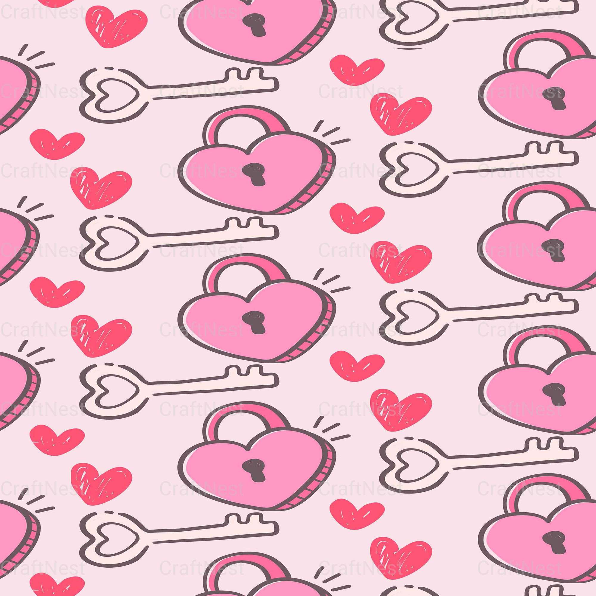 Valentines Day Seamless Digital Paper 1 - CraftNest - Digital Crafting and Art