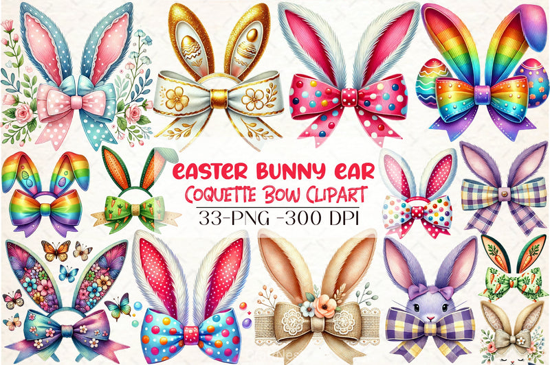 Easter Bunny Ear Bow Clipart Bundle - CraftNest - Digital Crafting and Art