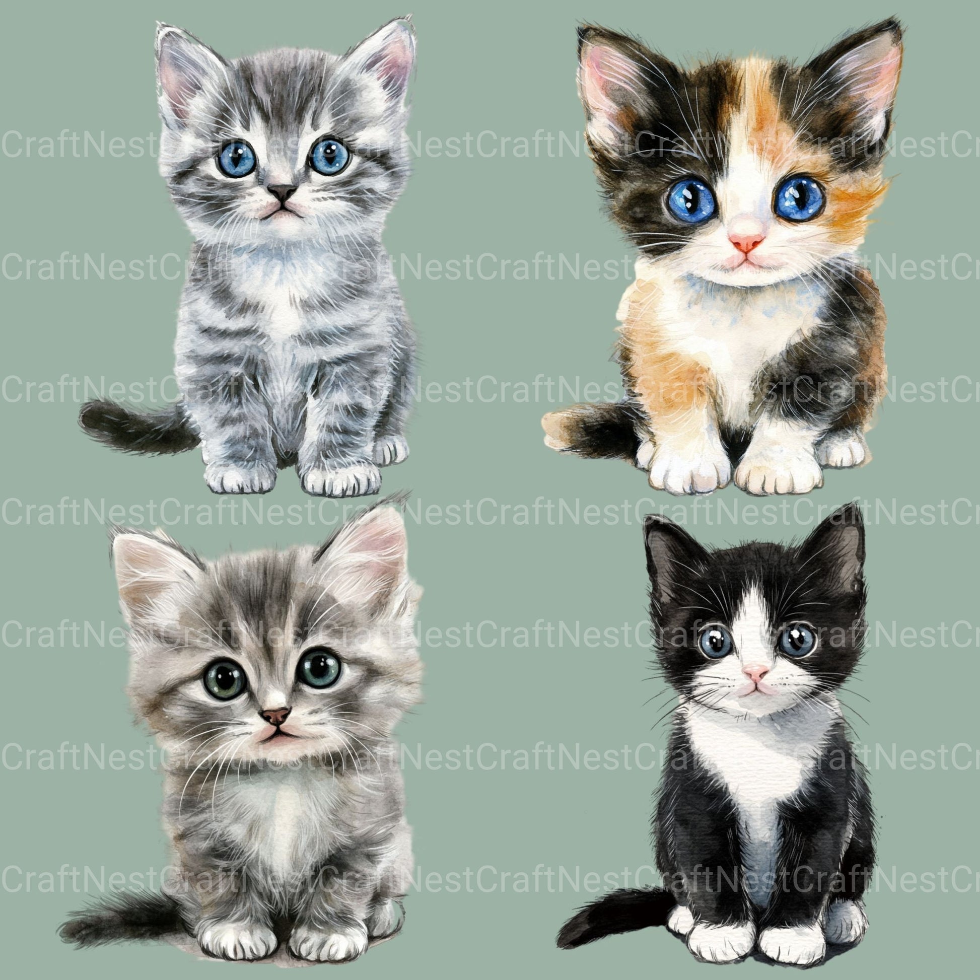 Kittens Clipart Bundle 3 - CraftNest - Digital Crafting and Art