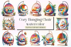 Cozy Hanging Chair Clipart Bundle - CraftNest - Digital Crafting and Art