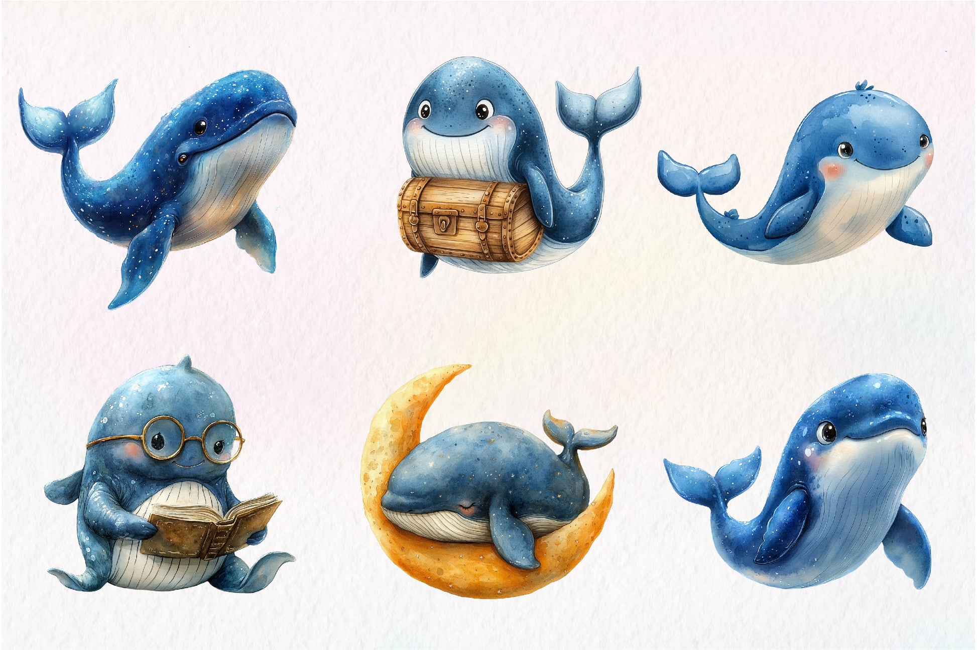 Whale Blue Whale Clipart Bundle - CraftNest - Digital Crafting and Art