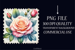 Vintage Faux Roses Stamps Clipart Bundle - CraftNest - Digital Crafting and Art