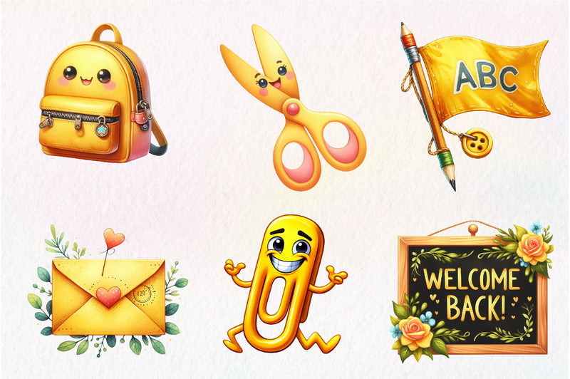 Cute Back To School Clipart Bundle - CraftNest - Digital Crafting and Art