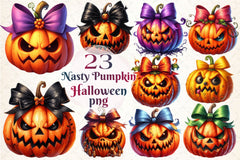 Nasty Pumpkin Halloween Pumpkin Clipart Bundle - CraftNest - Digital Crafting and Art