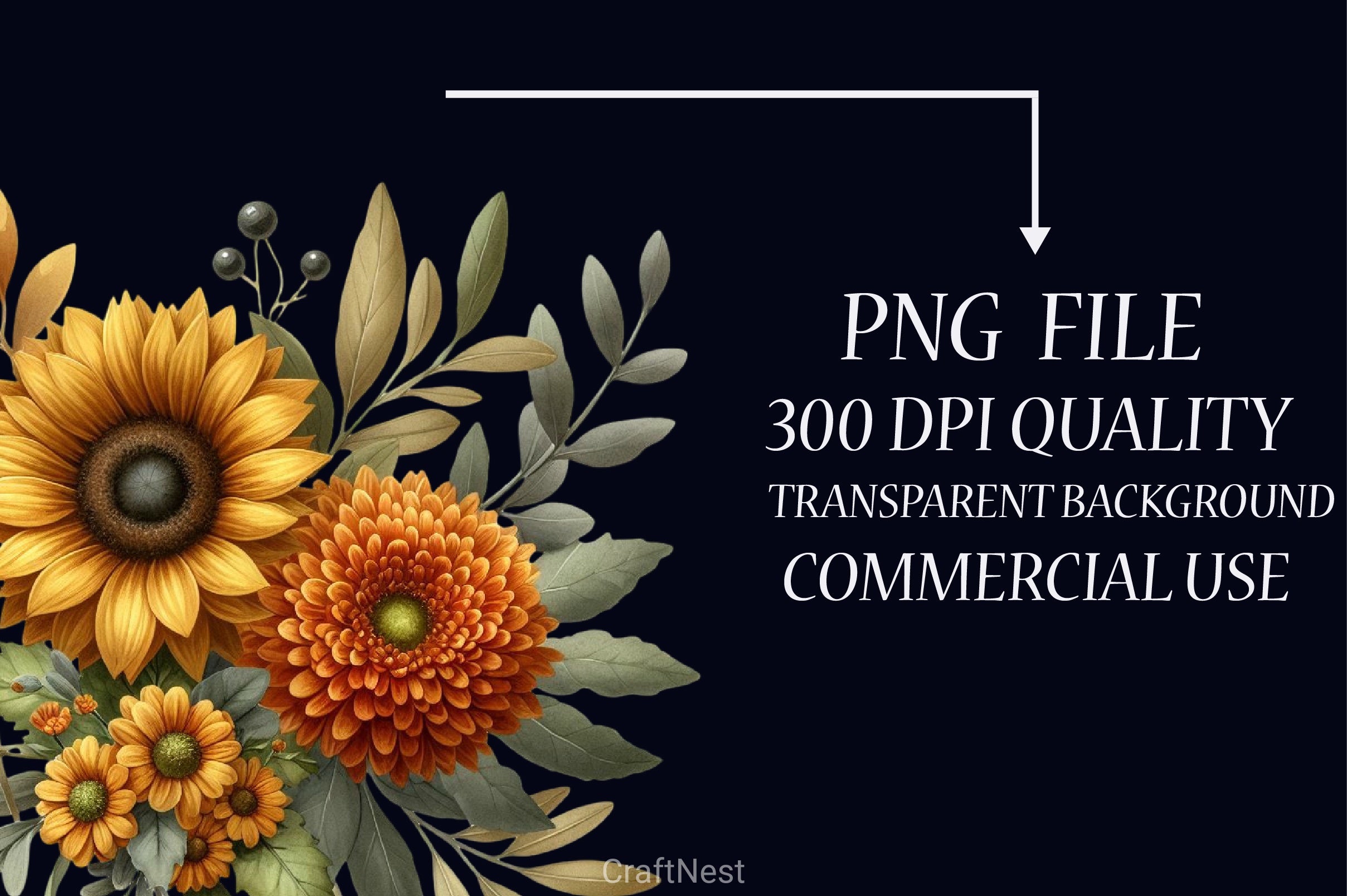 Fall Floral Clipart Bundle - CraftNest - Digital Crafting and Art
