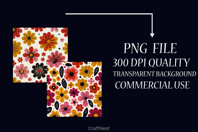 Bright Floral Seamless Pattern - CraftNest - Digital Crafting and Art