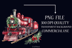 Christmas Travel Watercolor Clipart Bundle - CraftNest - Digital Crafting and Art