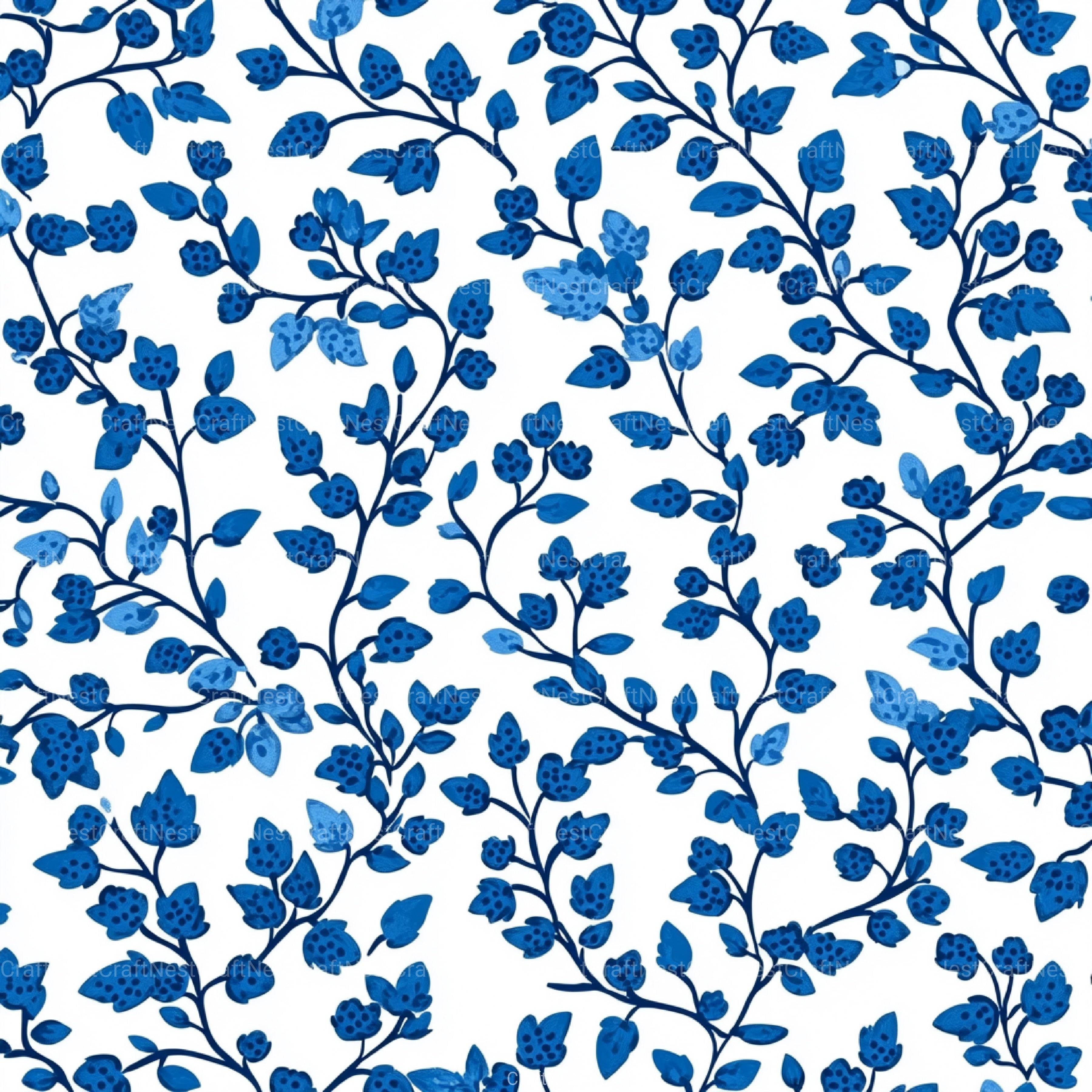 Blueberry Seamless Pattern Papers Digital - CraftNest - Digital Crafting and Art