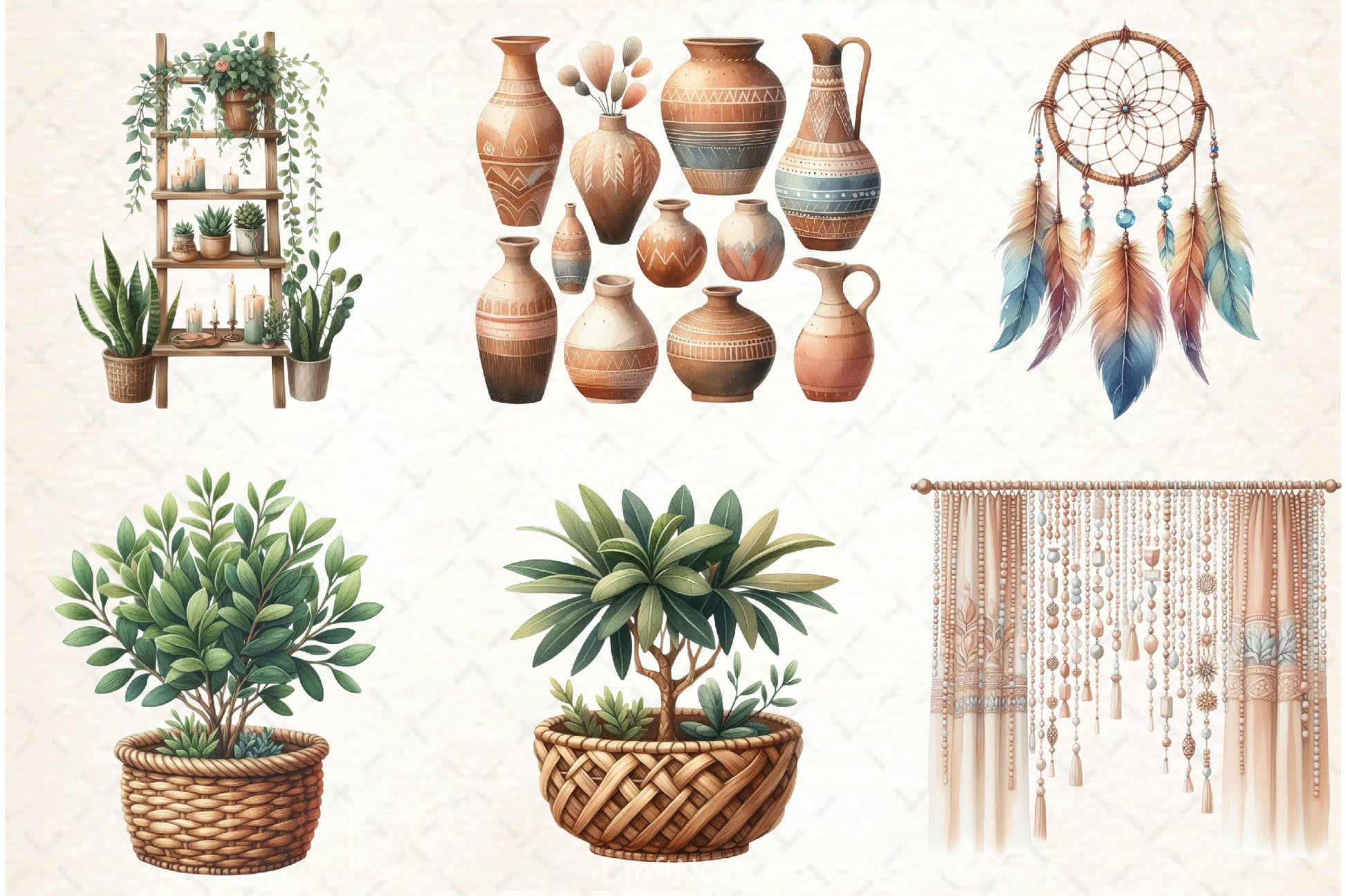 Boho Interior Clipart Bundle - CraftNest - Digital Crafting and Art