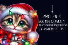 Christmas Cat Light Clipart Bundle - CraftNest - Digital Crafting and Art