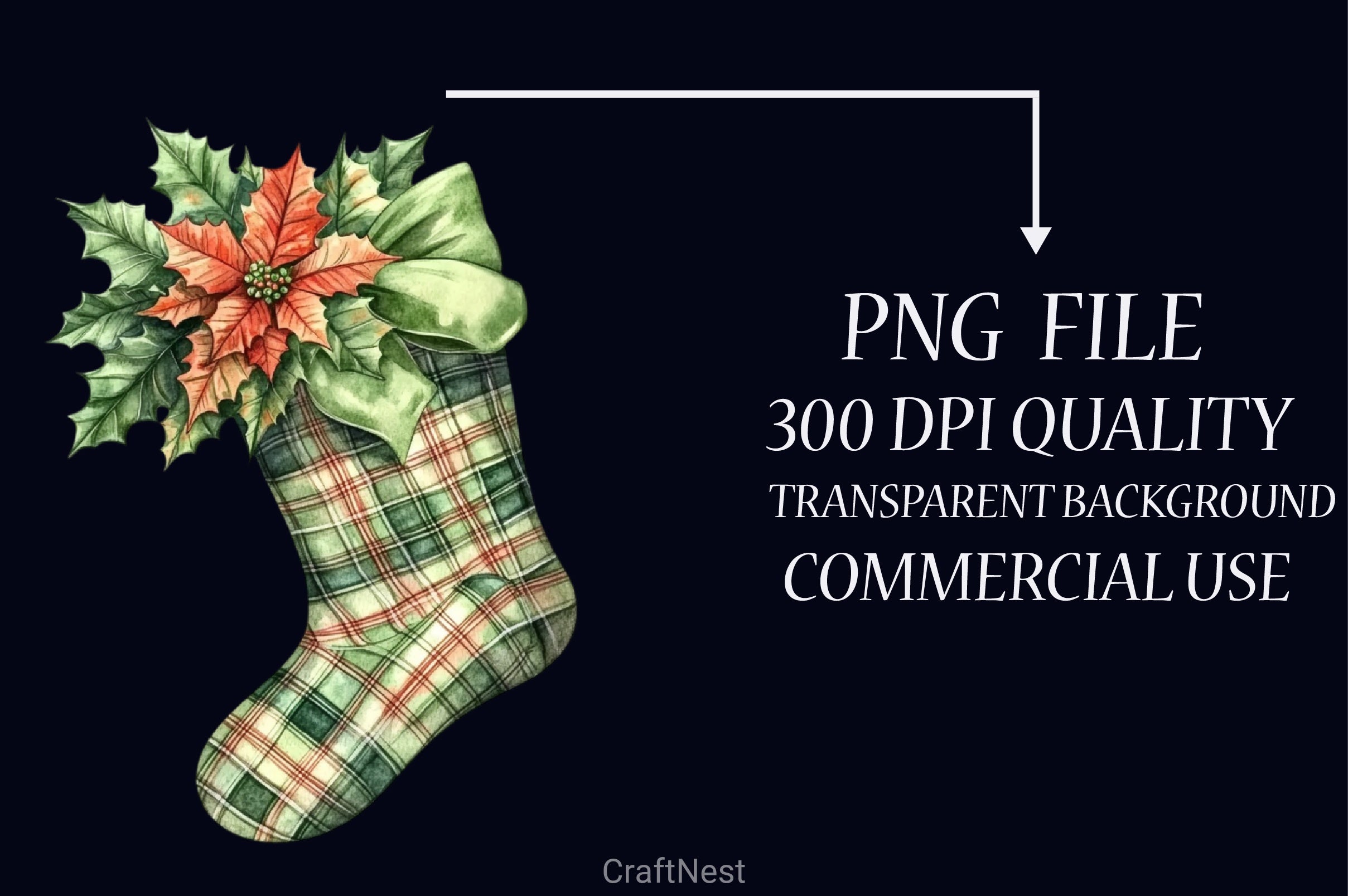 Christmas Stocking Clipart Bundle - CraftNest - Digital Crafting and Art