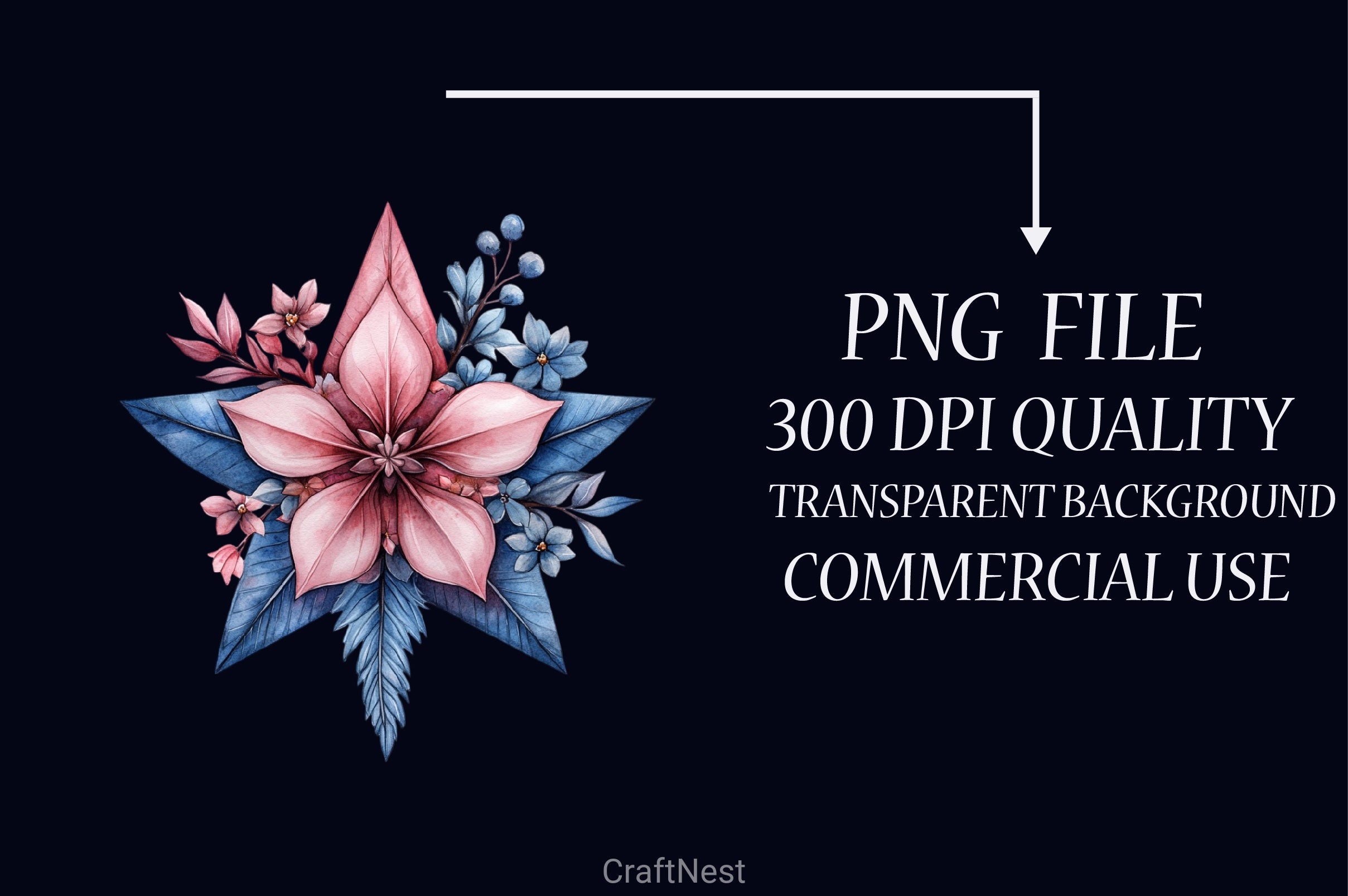 Pink Chinoiserie Christmas Clipart Bundle - CraftNest - Digital Crafting and Art