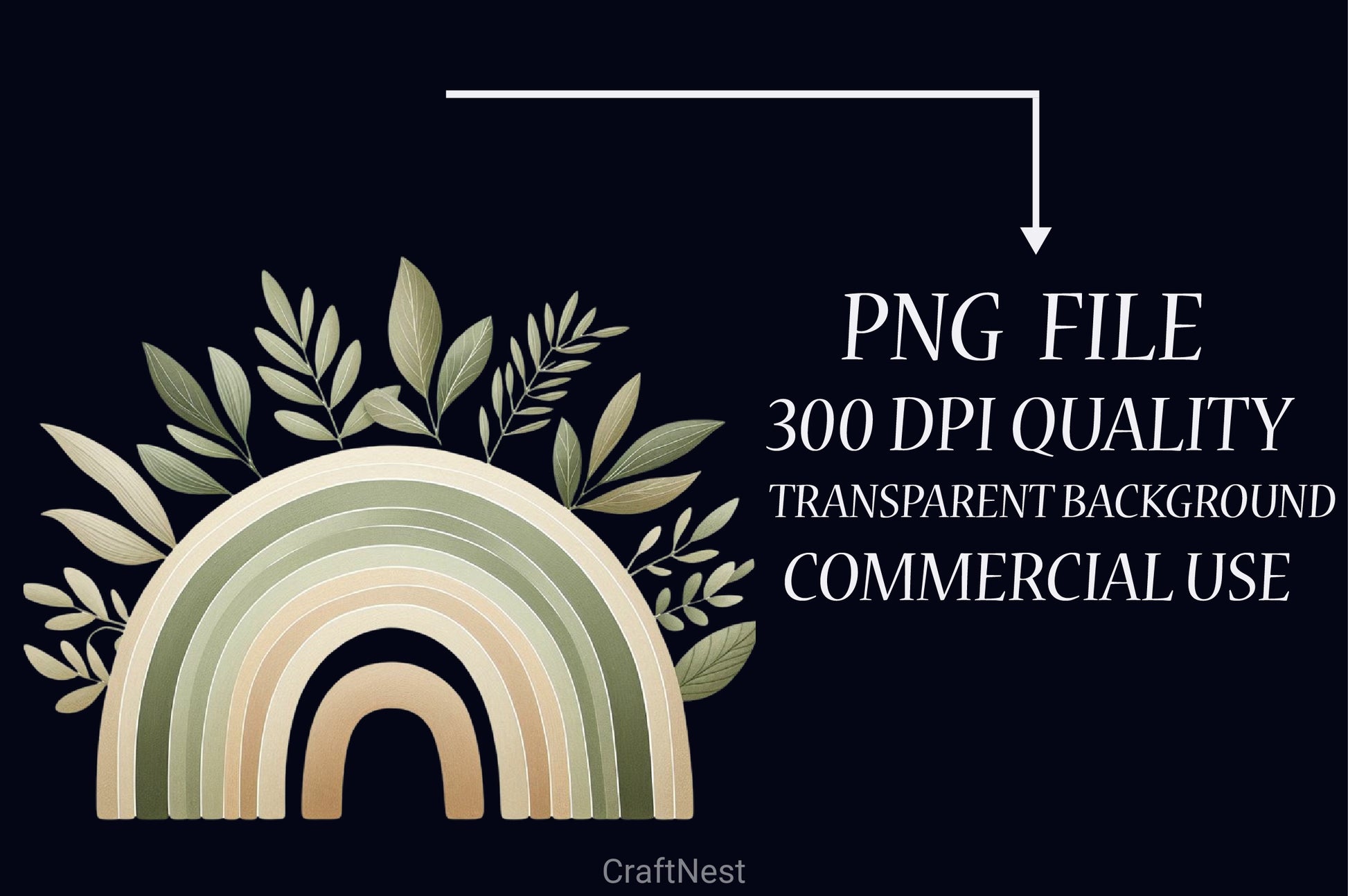 Boho Rainbow Clipart Bundle - CraftNest - Digital Crafting and Art