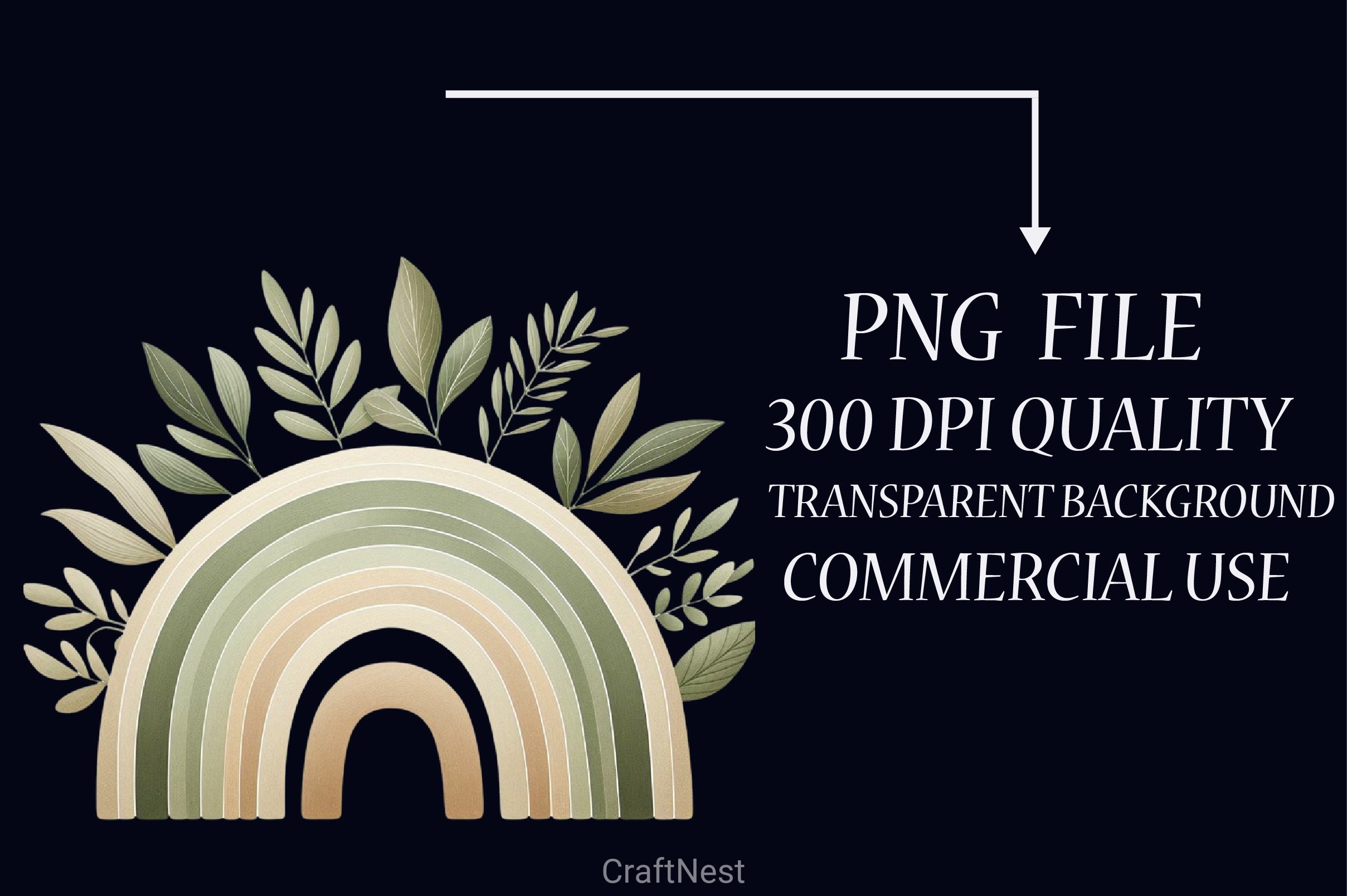 Boho Rainbow Clipart Bundle - CraftNest - Digital Crafting and Art