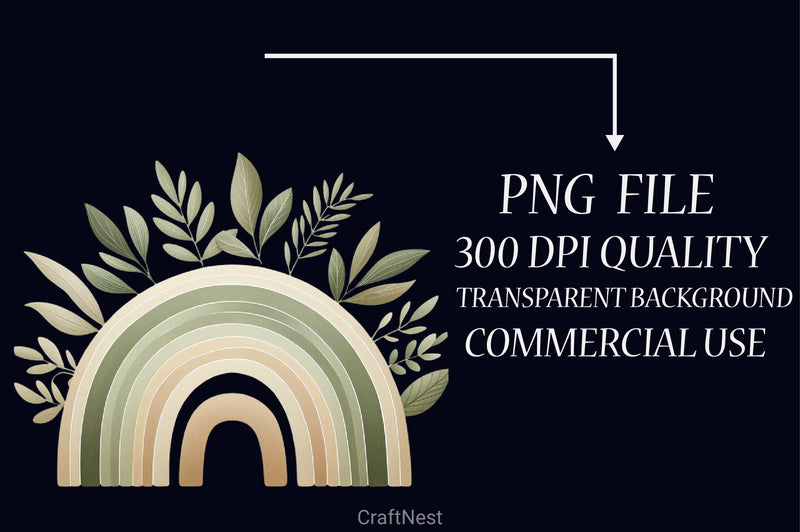 Boho Rainbow Clipart Bundle - CraftNest - Digital Crafting and Art