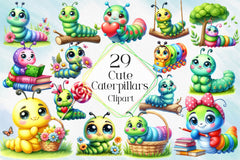 Cute Caterpillars Clipart Bundle - CraftNest - Digital Crafting and Art
