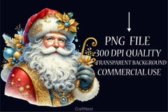 Light Blue & Gold Christmas Clipart Bundle - CraftNest - Digital Crafting and Art