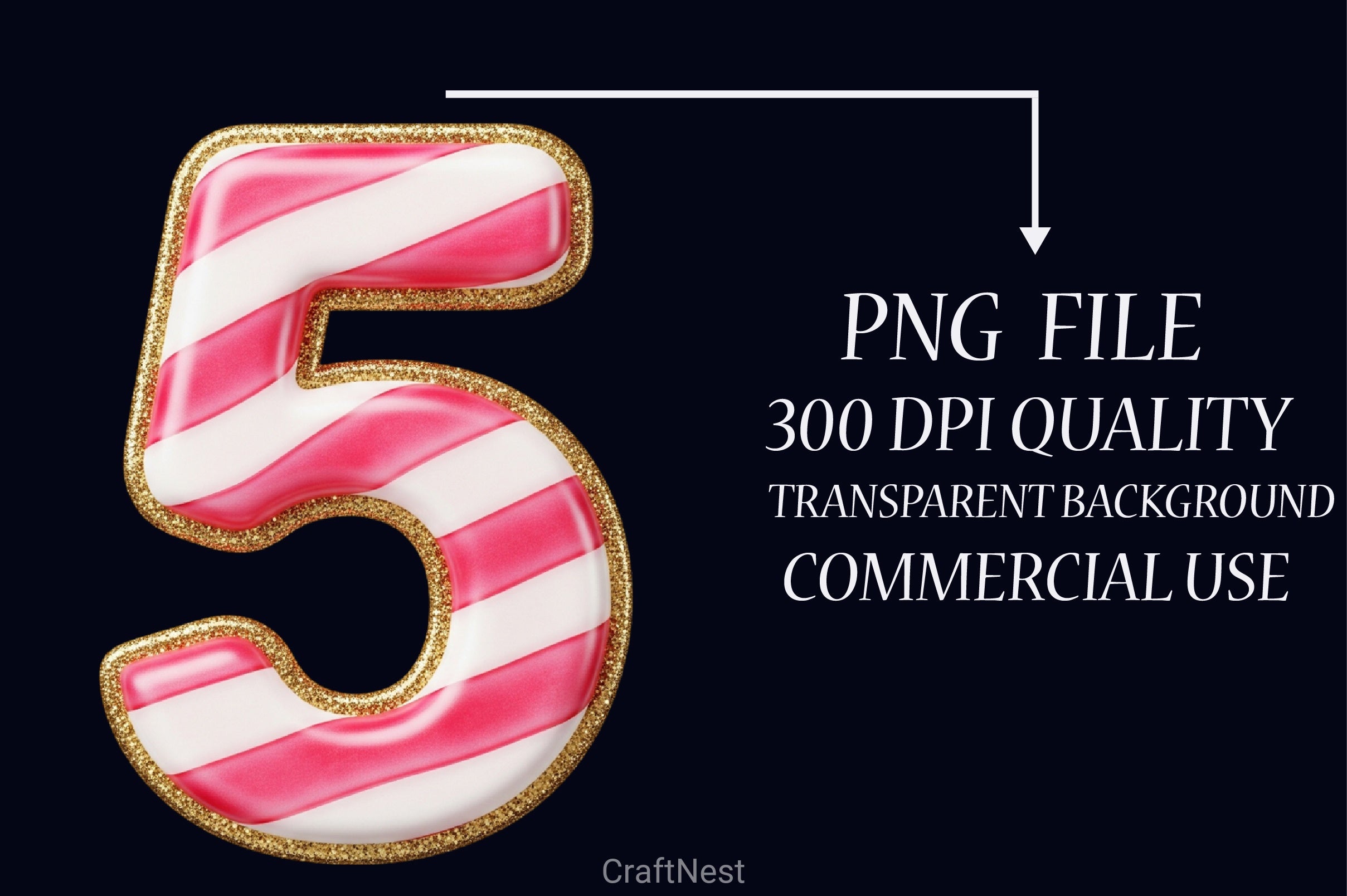 Candy Cane Alphabet Clipart Bundle - CraftNest - Digital Crafting and Art