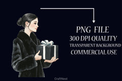 Black & White Christmas Clipart Bundle 2 - CraftNest - Digital Crafting and Art