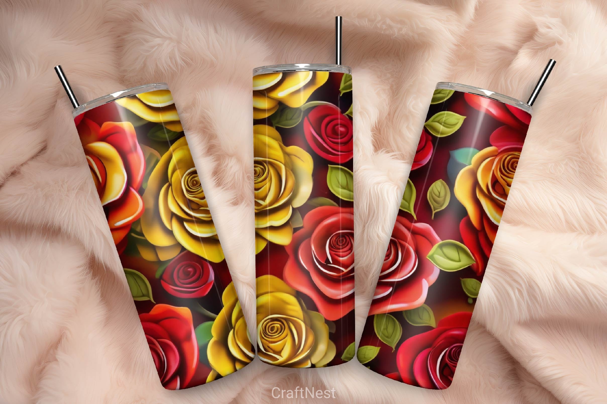 Flower Tumbler Wrap Bundle 1 - CraftNest - Digital Crafting and Art