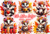 Cute Autumn Badger Clipart Bundle