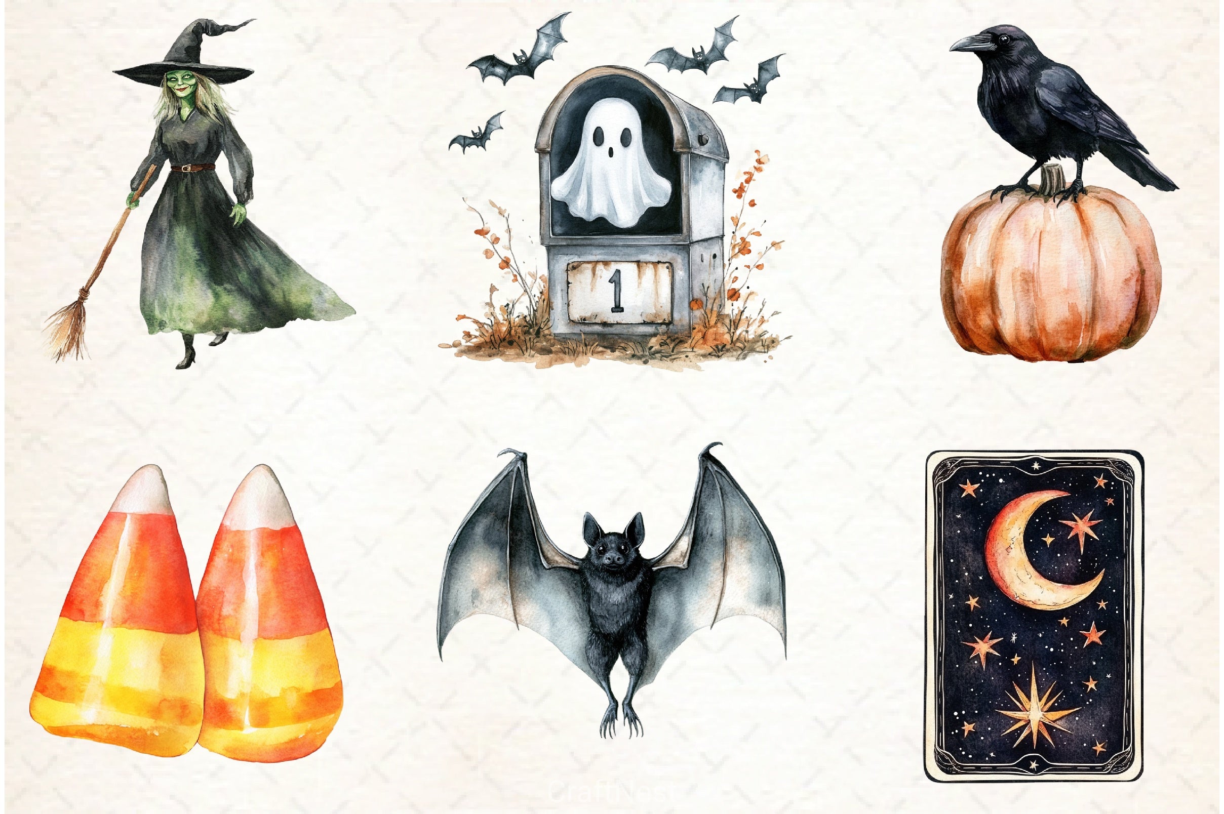 Vintage Halloween Clipart Bundle 15 - CraftNest - Digital Crafting and Art