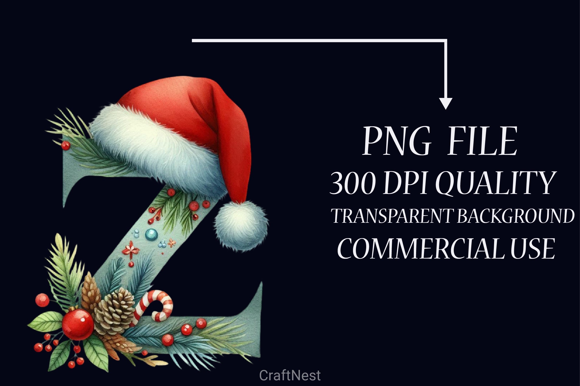 Christmas Alphabet Clipart Bundle 2 - CraftNest - Digital Crafting and Art