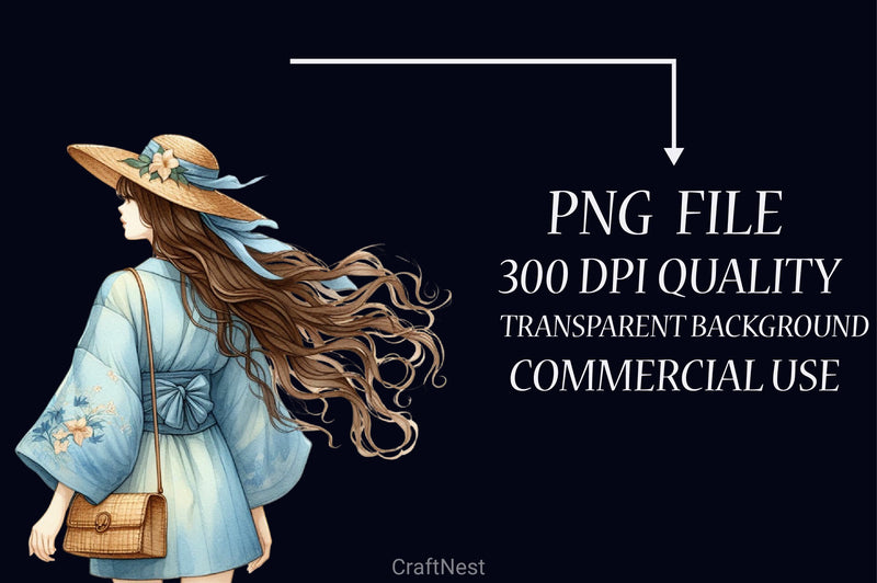 Boho Girls Clipart Bundle - CraftNest - Digital Crafting and Art