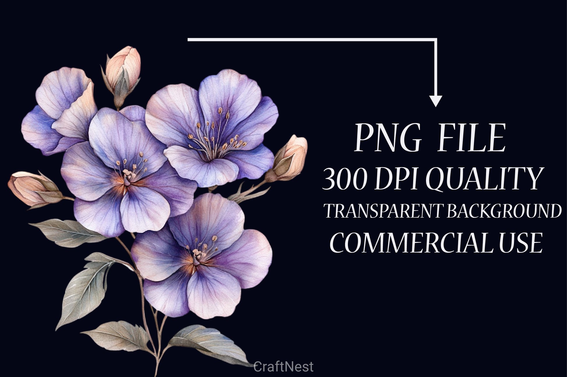Purple Flowers Clipart Bundle - CraftNest - Digital Crafting and Art